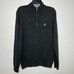 Beverley Hills polo club quarter zip pullover sweater gray size large